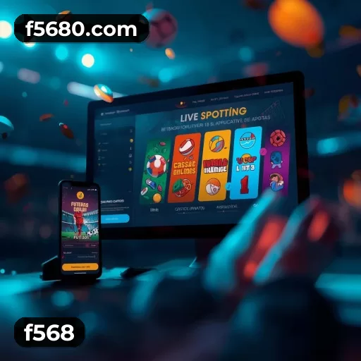 Imagem promocional da f568 mostrando a plataforma e suas vantagens